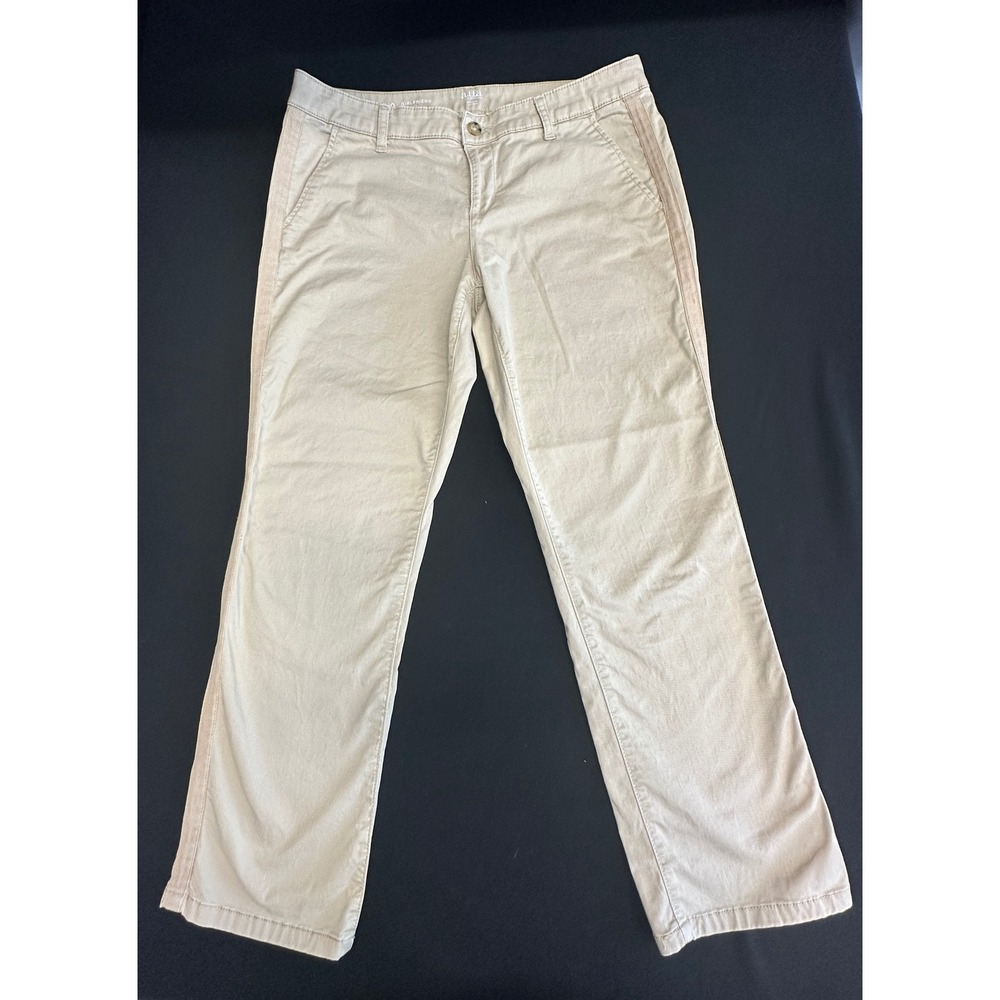 ana A New Approach Girlfriend Chino Pants Tan Khaki Side Stripe Size 10
